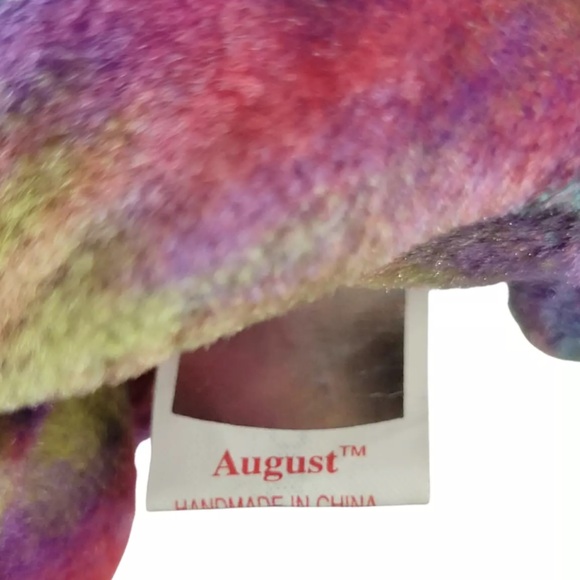 NWT Ty August Retired Beanie Baby Birthday Bear Peridot Birthstone Nose Gifts 🎁 - Picture 5 of 6